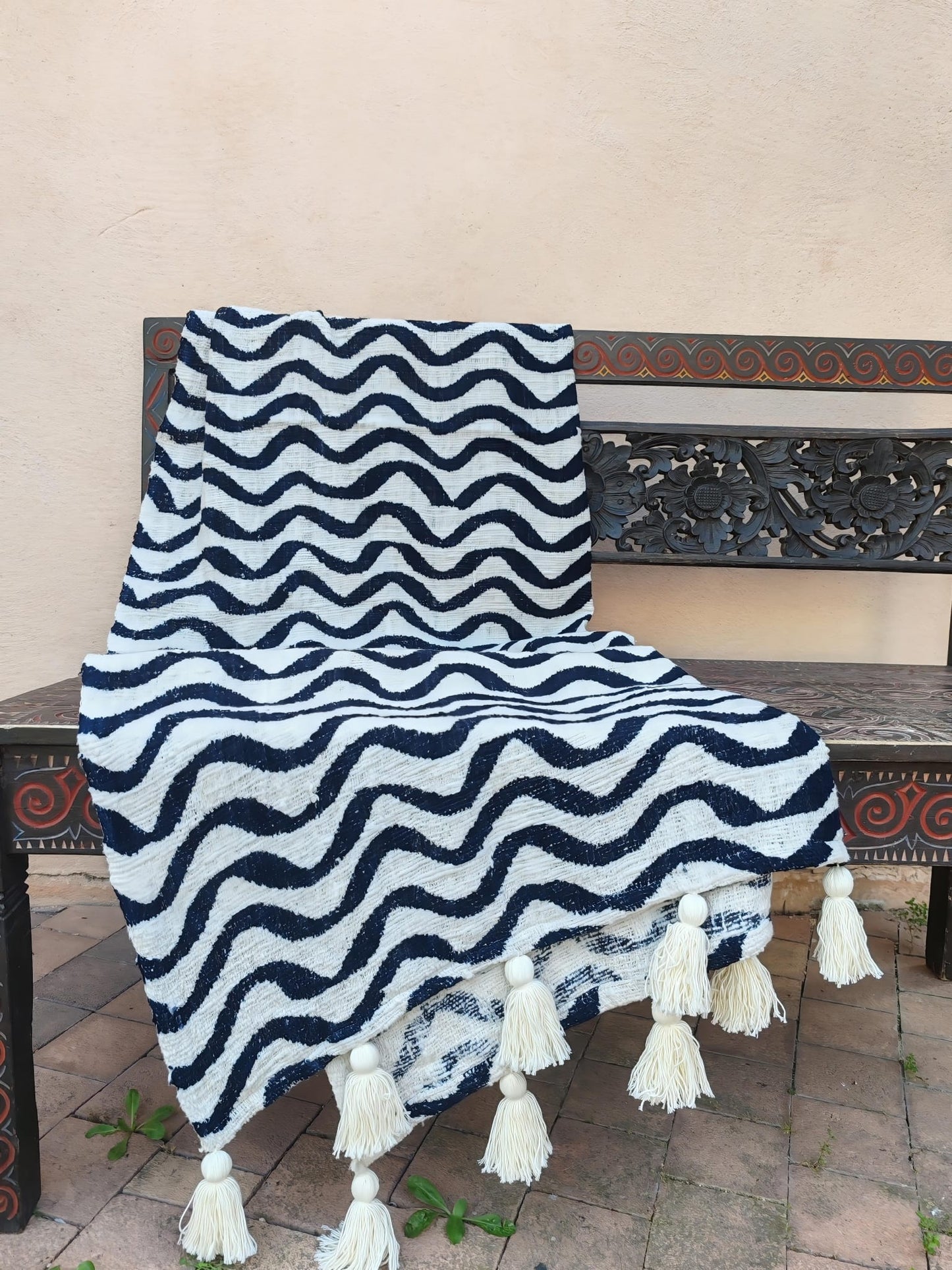 Plaid coton motif graphique