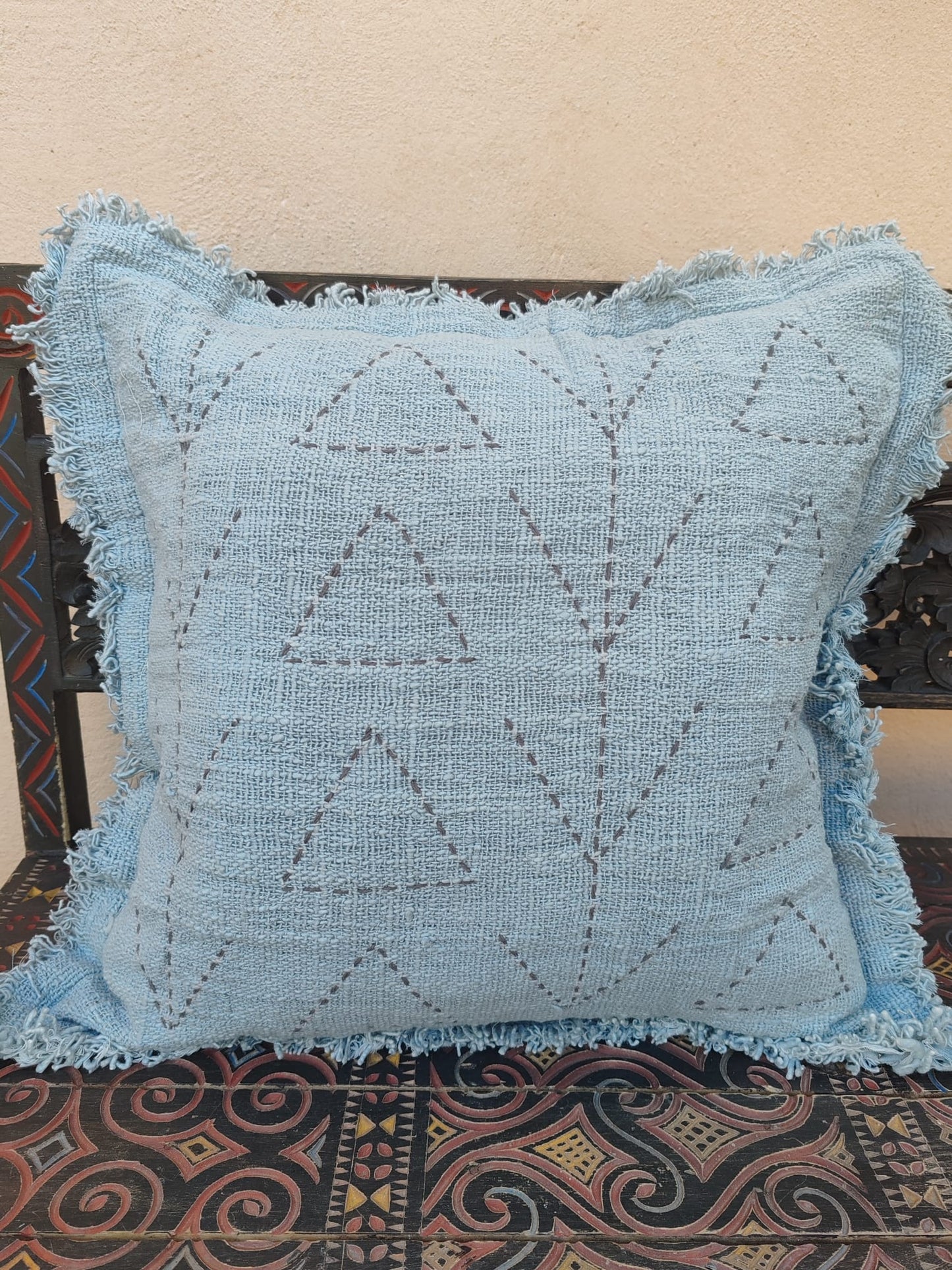 Coussin brodé coton