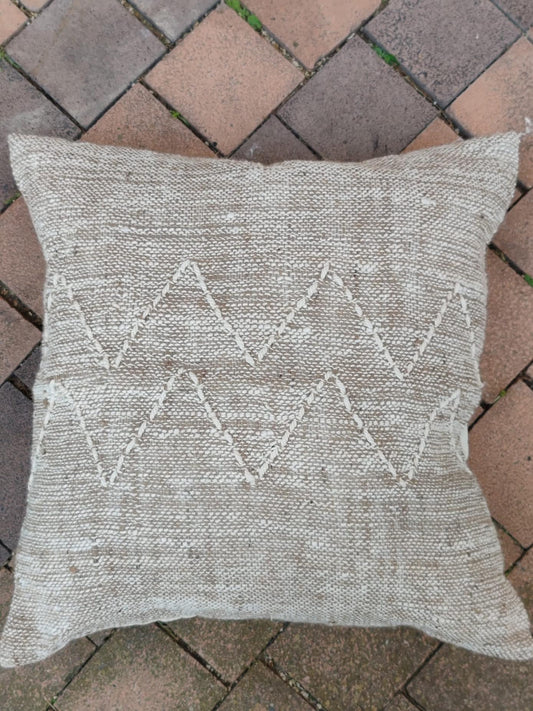 Coussin artisanal coton & jute – Esprit bohème naturel