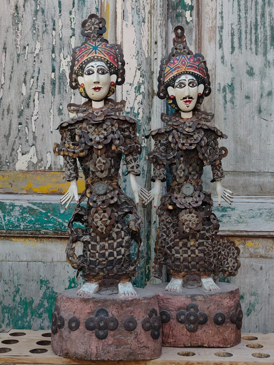 Couple de statues de danseurs balinais – Indonésie